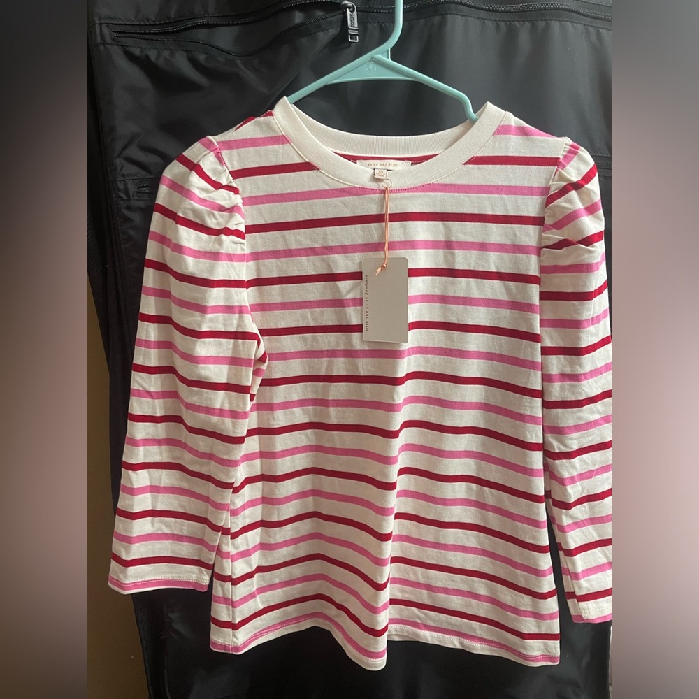 Skies are blue striped top